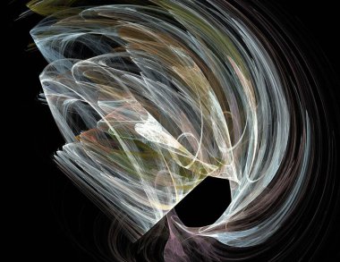 Siyah Renk Üzerine Bir Dijital Fraktal Resmi