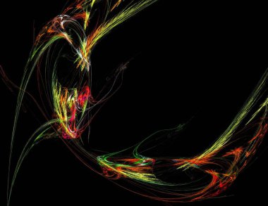 Siyah Renk Üzerine Bir Dijital Fraktal Resmi