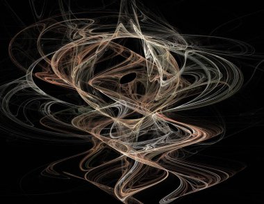 Siyah Renk Üzerine Bir Dijital Fraktal Resmi