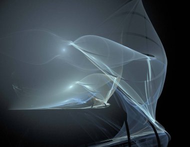 Siyah Renk Üzerine Bir Dijital Fraktal Resmi