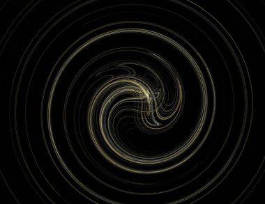 Siyah Renk Üzerine Bir Dijital Fraktal Resmi