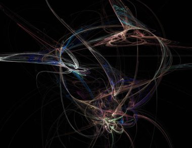 Siyah Renk Üzerine Bir Dijital Fraktal Resmi