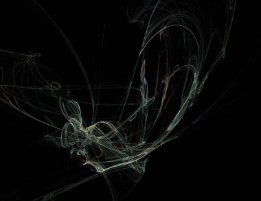 Siyah Renk Üzerine Bir Dijital Fraktal Resmi