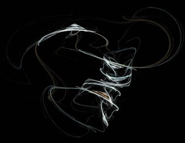 Siyah Renk Üzerine Bir Dijital Fraktal Resmi