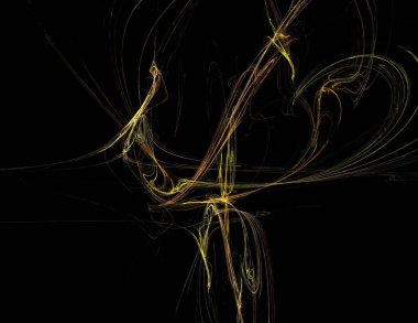 Siyah Renk Üzerine Bir Dijital Fraktal Resmi