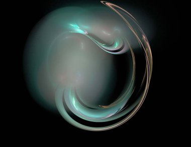 Siyah Renk Üzerine Bir Dijital Fraktal Resmi