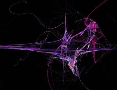 Siyah Renk Üzerine Bir Dijital Fraktal Resmi