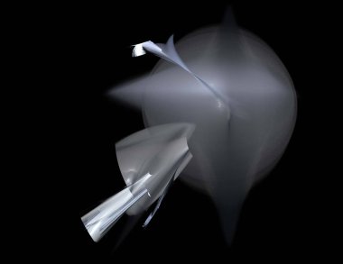 Siyah Renk Üzerine Bir Dijital Fraktal Resmi