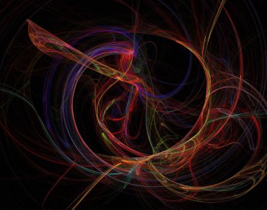 Siyah Renk Üzerine Bir Dijital Fraktal Resmi