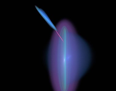 Siyah Renk Üzerine Bir Dijital Fraktal Resmi