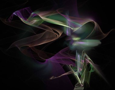 Siyah Renk Üzerine Bir Dijital Fraktal Resmi