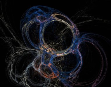 Siyah Renk Üzerine Bir Dijital Fraktal Resmi