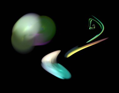 Siyah Renk Üzerine Bir Dijital Fraktal Resmi