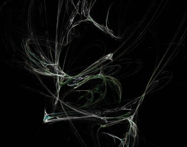 Siyah Renk Üzerine Bir Dijital Fraktal Resmi