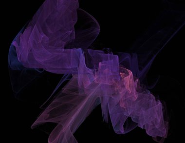 Siyah Renk Üzerine Bir Dijital Fraktal Resmi