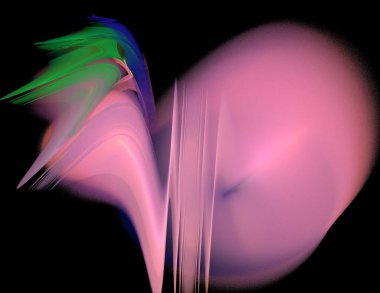 Siyah Renk Üzerine Bir Dijital Fraktal Resmi