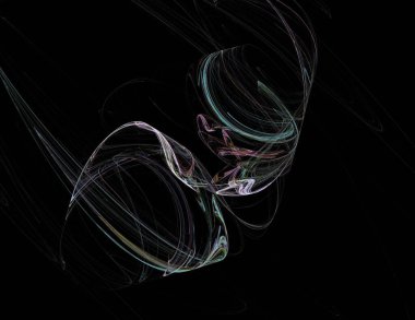 Siyah Renk Üzerine Bir Dijital Fraktal Resmi