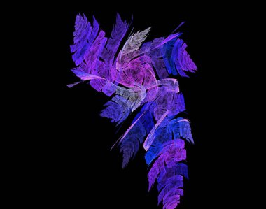 Siyah Renk Üzerine Bir Dijital Fraktal Resmi