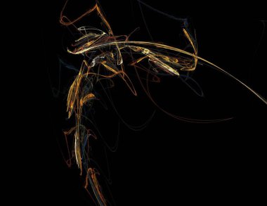 Siyah Renk Üzerine Bir Dijital Fraktal Resmi