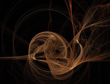 Siyah Renk Üzerine Bir Dijital Fraktal Resmi