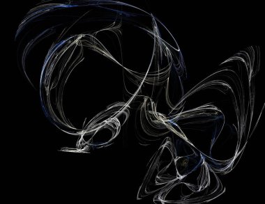 Siyah Renk Üzerine Bir Dijital Fraktal Resmi