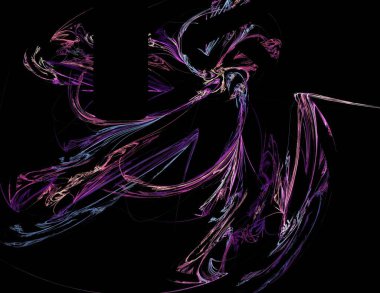 Siyah Renk Üzerine Bir Dijital Fraktal Resmi