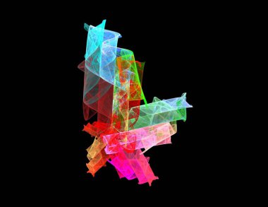 Siyah Renk Üzerine Bir Dijital Fraktal Resmi