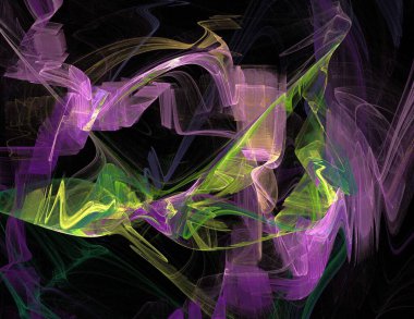 Siyah Renk Üzerine Bir Dijital Fraktal Resmi