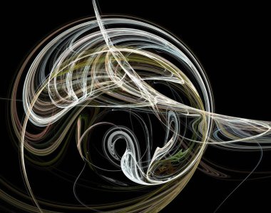 Siyah Renk Üzerine Bir Dijital Fraktal Resmi