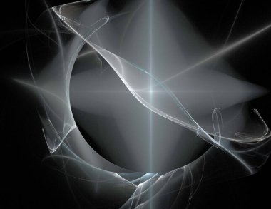 Siyah Renk Üzerine Bir Dijital Fraktal Resmi