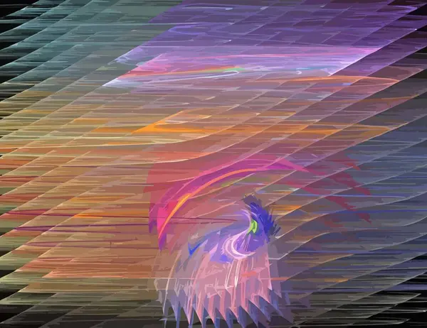 Одна Иллюстрация Цифрового Фрактала Многоцветностью — стоковый вектор
