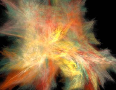 Siyah Renk Üzerine Bir Dijital Fraktal Resmi