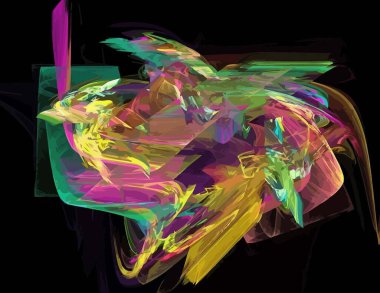 Siyah Renk Üzerine Bir Dijital Fraktal Resmi