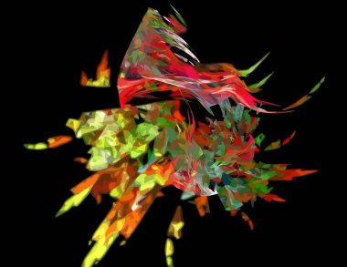 Siyah Renk Üzerine Bir Dijital Fraktal Resmi