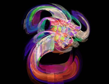 Siyah Renk Üzerine Bir Dijital Fraktal Resmi