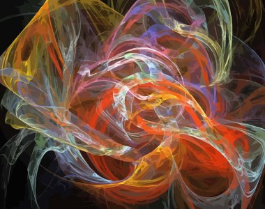 Siyah Renk Üzerine Bir Dijital Fraktal Resmi