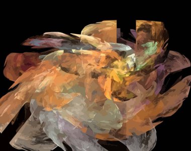 Siyah Renk Üzerine Bir Dijital Fraktal Resmi