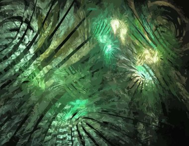 Siyah Renk Üzerine Bir Dijital Fraktal Resmi