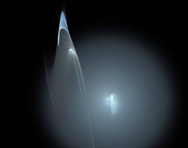 Siyah Renk Üzerine Bir Dijital Fraktal Resmi