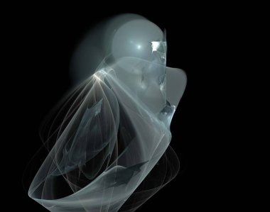 Siyah Renk Üzerine Bir Dijital Fraktal Resmi