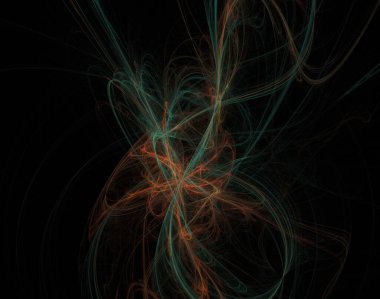 Siyah Renk Üzerine Bir Dijital Fraktal Resmi