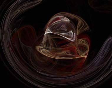 Siyah Renk Üzerine Bir Dijital Fraktal Resmi