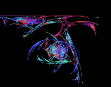 Siyah Renk Üzerine Bir Dijital Fraktal Resmi