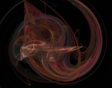 Siyah Renk Üzerine Bir Dijital Fraktal Resmi