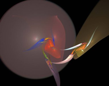 Siyah Renk Üzerine Bir Dijital Fraktal Resmi