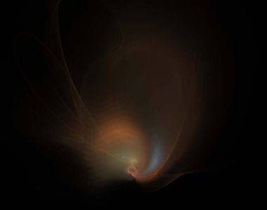 Siyah Renk Üzerine Bir Dijital Fraktal Resmi