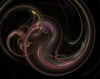 Siyah Renk Üzerine Bir Dijital Fraktal Resmi