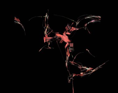 Siyah Renk Üzerine Bir Dijital Fraktal Resmi