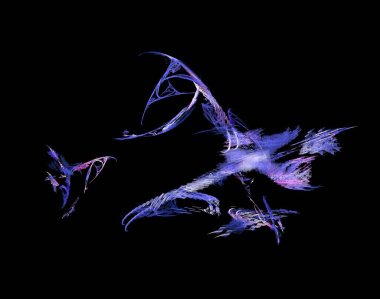 Siyah Renk Üzerine Bir Dijital Fraktal Resmi