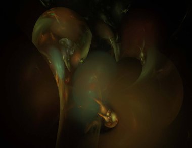 Siyah Renk Üzerine Bir Dijital Fraktal Resmi